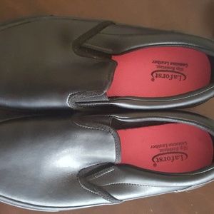 Lafrost slip resistant leather slip on flats